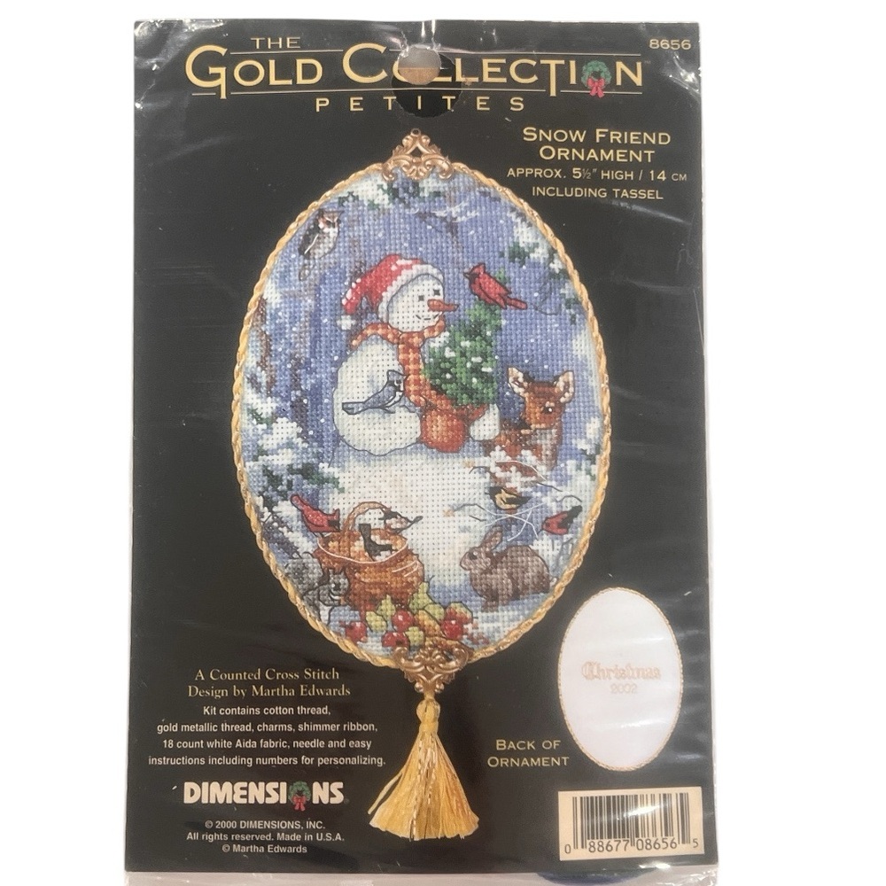Dimensions Gold Collection Counted Cross Stitch Kit Snow Friend Ornament NEW
